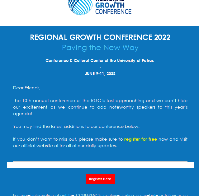 regional growth conference Patras 2022